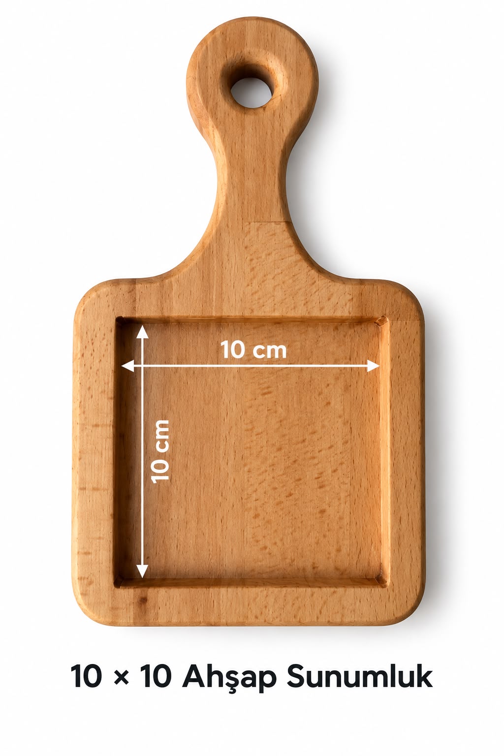 10x10 cm Çini Karo ve Saplı Ahşap Sunumluk Set