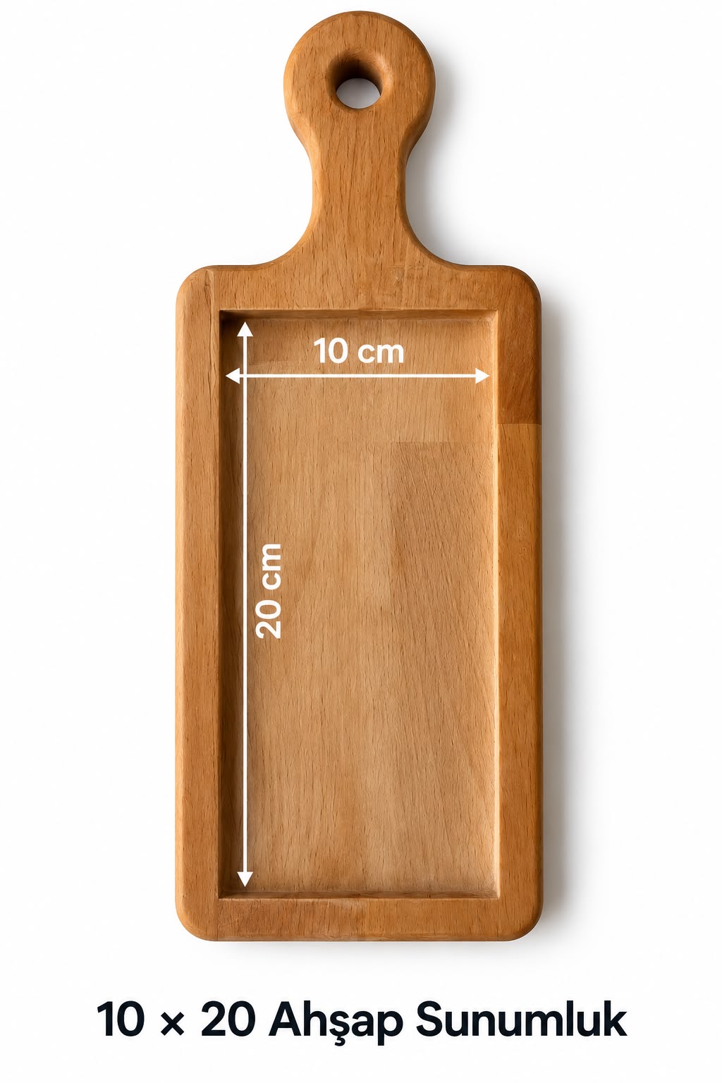 10x20 cm Karo Uyumlu Saplı Ahşap Sunumluk