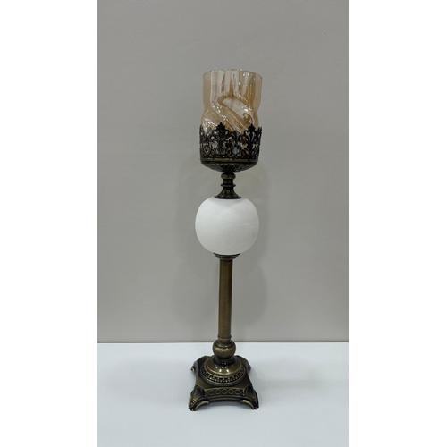 10 cm Çini Top Bisküvi Eskitme Metal Aparatlı Şamdan (62 cm)