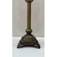 10 cm Çini Top Bisküvi Eskitme Metal Aparatlı Şamdan (62 cm)