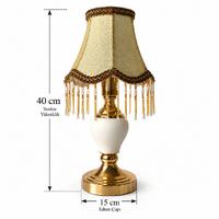 10 cm Şah Küp Çini Abajur – Gold Detaylı