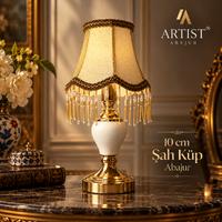 10 cm Şah Küp Çini Abajur – Gold Detaylı