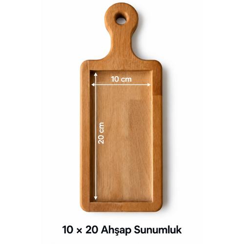 10x20 cm Karo Uyumlu Saplı  Ahşap Sunumluk