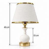 15 cm Gözyaşı Vazo Çini Bisküvili Gold Renk Abajur – Şapkalı 40 cm