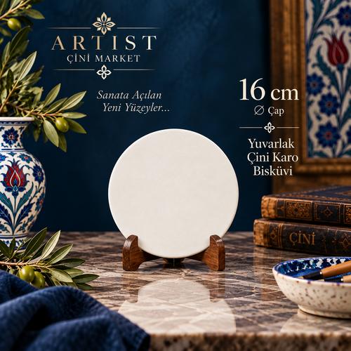 16 cm Yuvarlak Çini Karo Bisküvi