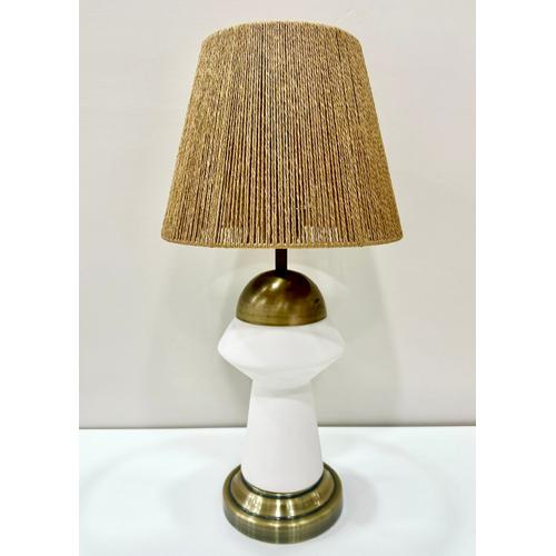 20 cm  Çini Bisküvi Abajur  Eskitme Duy Aparatlı Abajur (Şapkalı 50 cm)