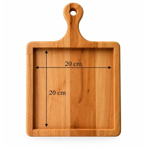 20x20 cm Karo Uyumlu Saplı  Ahşap Sunumluk