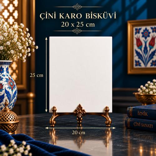 20X25 CM Çini Karo Bisküviler – Hayal Gücünüz İçin Beyaz Bir Tuval