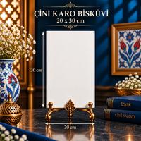20x30 CM Çini Karo Bisküviler – Hayal Gücünüz İçin Beyaz Bir Tuval