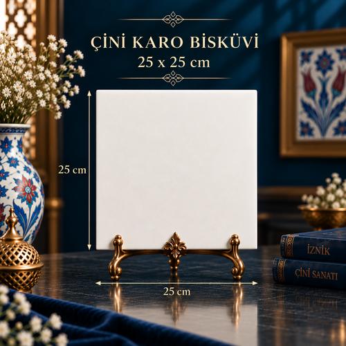 25X25 CM Çini Karo Bisküviler – Hayal Gücünüz İçin Beyaz Bir Tuval