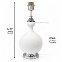 30 cm Çini Abajur – Krom Renk Duy Aparatlı