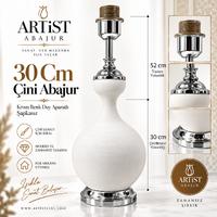 30 cm Çini Abajur – Krom Renk Duy Aparatlı