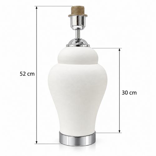 30 cm Şah Abajur – Çini Bisküvili Krom Renk Duy Aparatlı