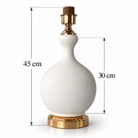 30 cm Topuz Çini Bisküvi Gold Duy Aparatlı Abajur – 45 cm
