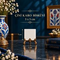5X5 CM Çini Karo Bisküviler – Hayal Gücünüz İçin Beyaz Bir Tuval