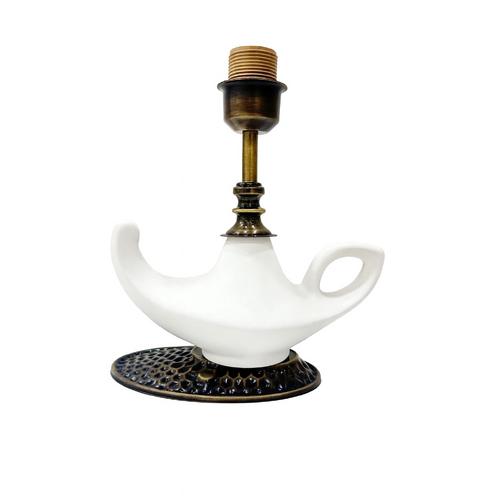 Aladdin Gaz Lambası Çini Bisküvi Eskitme Duy Aparatlı Abajur (Şapkasız 28 cm)