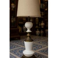 ANTİK LEVNİ ABAJUR – 80 CM (EL İŞÇİLİĞİ ÇİNİ VE ANTİK GOLD DETAY)