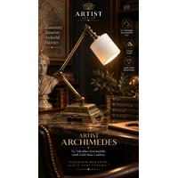 ARTIST ARCHIMEDES – Üç Noktadan Ayarlanabilir Antik Gold Masa Lambası