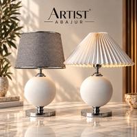 ARTIST AURA 20 – Çini Küreli Krom Abajur (Şapkasız)