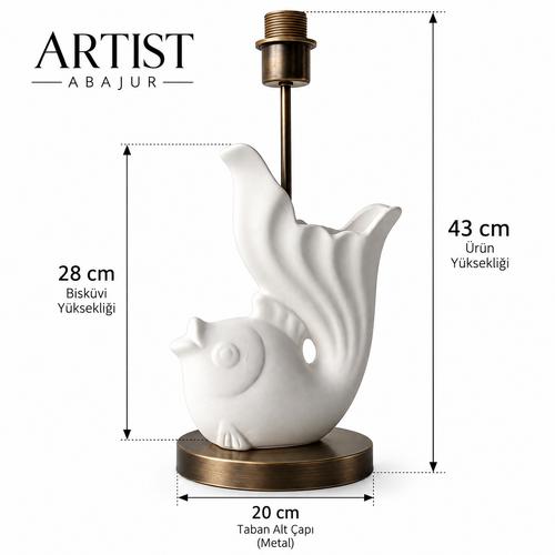 ARTIST DERYA – 28 cm Çini Balık Abajur