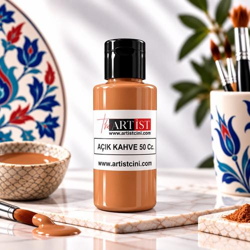 Artist Konsantre Pigmentli Çini ve Seramik Boyası 50 cc – Açık Kahve