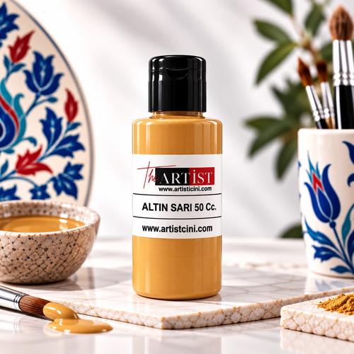 Artist Konsantre Pigmentli Çini ve Seramik Boyası 50 cc – Altın Sarı