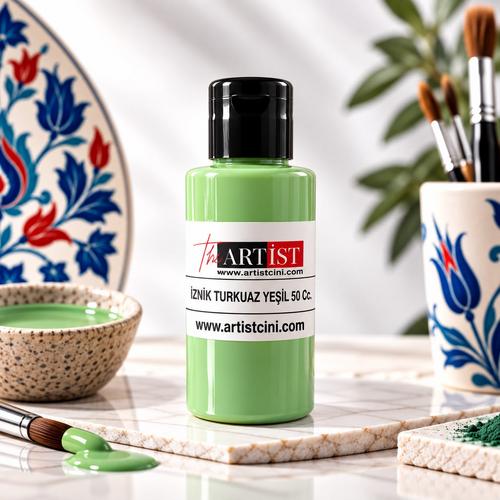 Artist Konsantre Pigmentli Çini ve Seramik Boyası 50 cc – İznik Turkuaz Yeşil