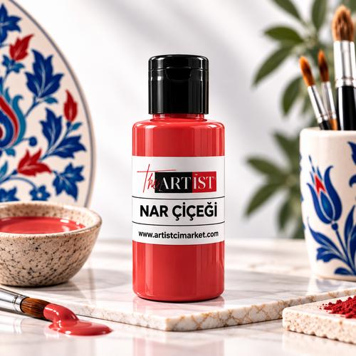 Artist Konsantre Pigmentli Çini ve Seramik Boyası 50 cc – Nar Çiçeği