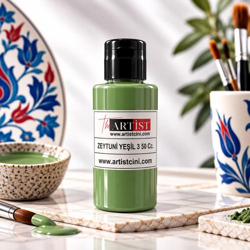 Artist Konsantre Pigmentli Çini ve Seramik Boyası 50 cc – Zeytuni Yeşil 3
