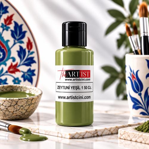 Artist Konsantre Pigmentli Çini ve Seramik Boyası 50 cc –Zeytuni Yeşil 1
