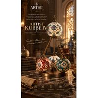 ARTIST KUBBE IV Dört Küreli Çini Dekoratif Obje – Antik Gold