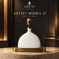 ARTIST MİHRA 35 – Antik Gold Kaideli Yassı Çini Abajur