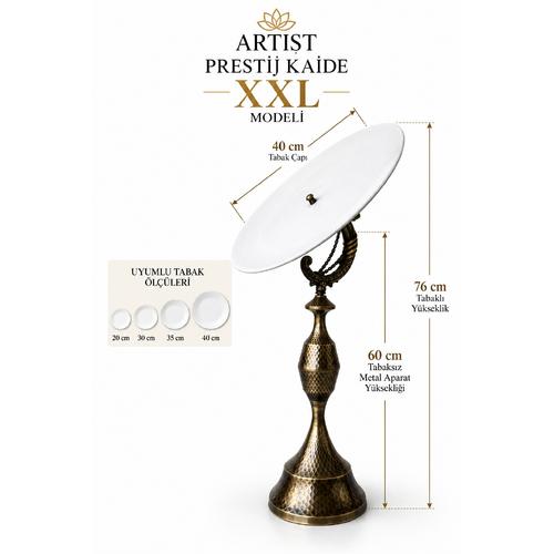 Artist Prestij Kaide XXL – Açı Ayarlı Çini Tabak Sergileme Kaidesi & Dekoratif Sehpa