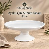 Ayaklı Çini Sunum Tabağı – 30 cm