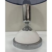 Çini Bisküvili Kristal Cam Detaylı Gümüş Renk Duy Aparatlı (Şapkalı 50 cm) 
