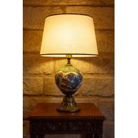 Çini 22 cm Top Bisküvili  Abajur Antik Gold - Eskitme 