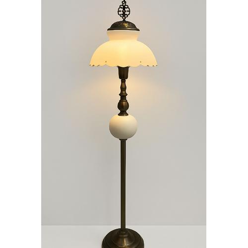 Çini Abajur Şapkalı Lambader -15 cm Çini Bisküvi - Eskitme  Duy Set 