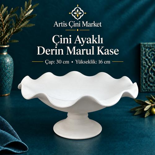 Çini Ayaklı Derin Marul Kase – 30 cm