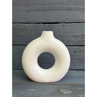 Çini Bisküvi Mona/Hole Vazo Küçük Boy 17 cm.