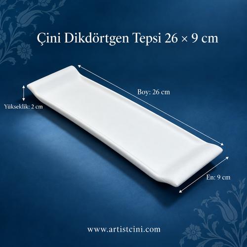 Çini Dikdörtgen Tepsi  - 26X9 cm
