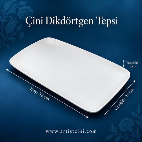 Çini Dikdörtgen Tepsi  - 32x21 cm