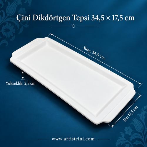 Çini Dikdörtgen Tepsi  - 34,5X17,5 CM