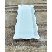 Çini Dikdörtgen Tepsi Fırfırlı Ham Bisküvi - 12x28 cm
