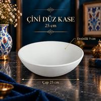 Çini Düz Kase - 25 cm