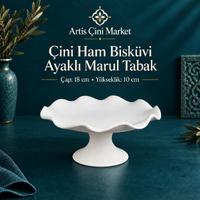 Çini Ham Bisküvi Ayaklı Marul Tabak – 18 cm
