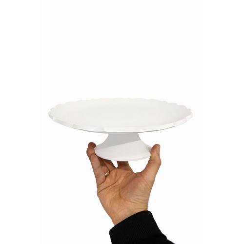 Çini Ham Bisküvi Ayaklı Rölyefli Tabak 30cm.