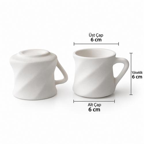 Çini Kahve Fincanı Bisküvi - Burgu Model