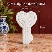 Çini Kalpli Anahtar Bisküvi  11x7 cm