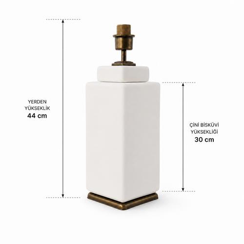 Çini Kare Küp Abajur 30 cm – Şapkasız 44 cm