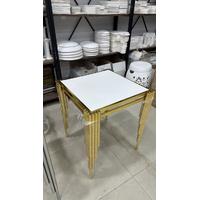 Çini Karo Uyumlu Gold Renk Metal Sehpa - 40x40 cm Kare 